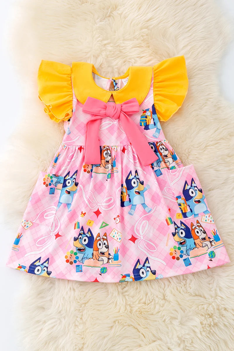 Blue Dog Back to School Dress