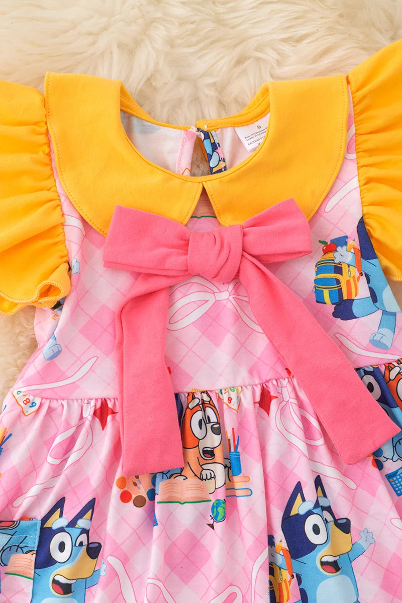 Blue Dog Back to School Dress