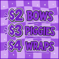 MYSTERY Fabric Bows, Piggies, Headwraps